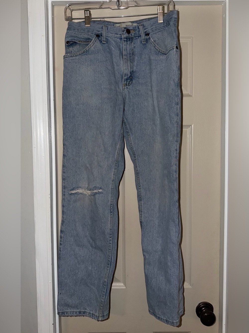 Classic womens Light Blue Straight-Leg Jeans